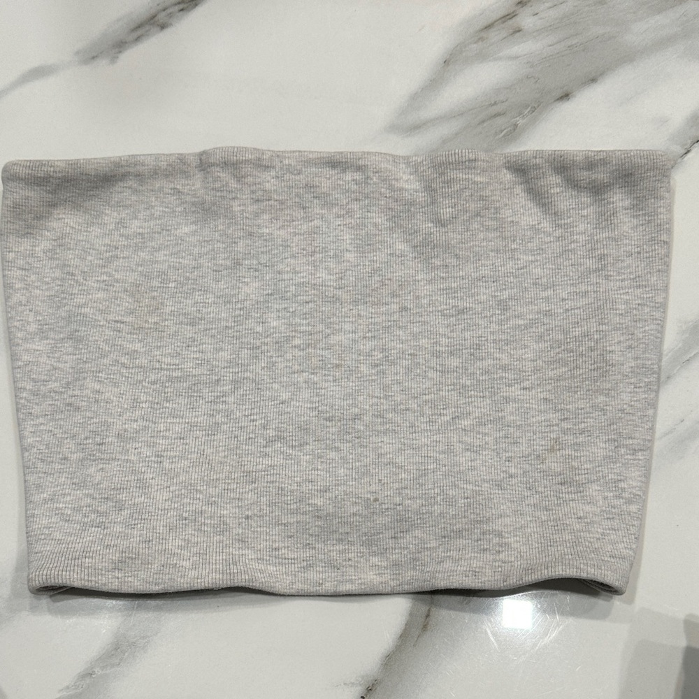 Zara Light Gray Ribbed Top